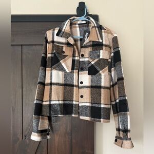 Plaid Button-Up Jacket